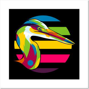 Great Heron Pop Art Posters and Art